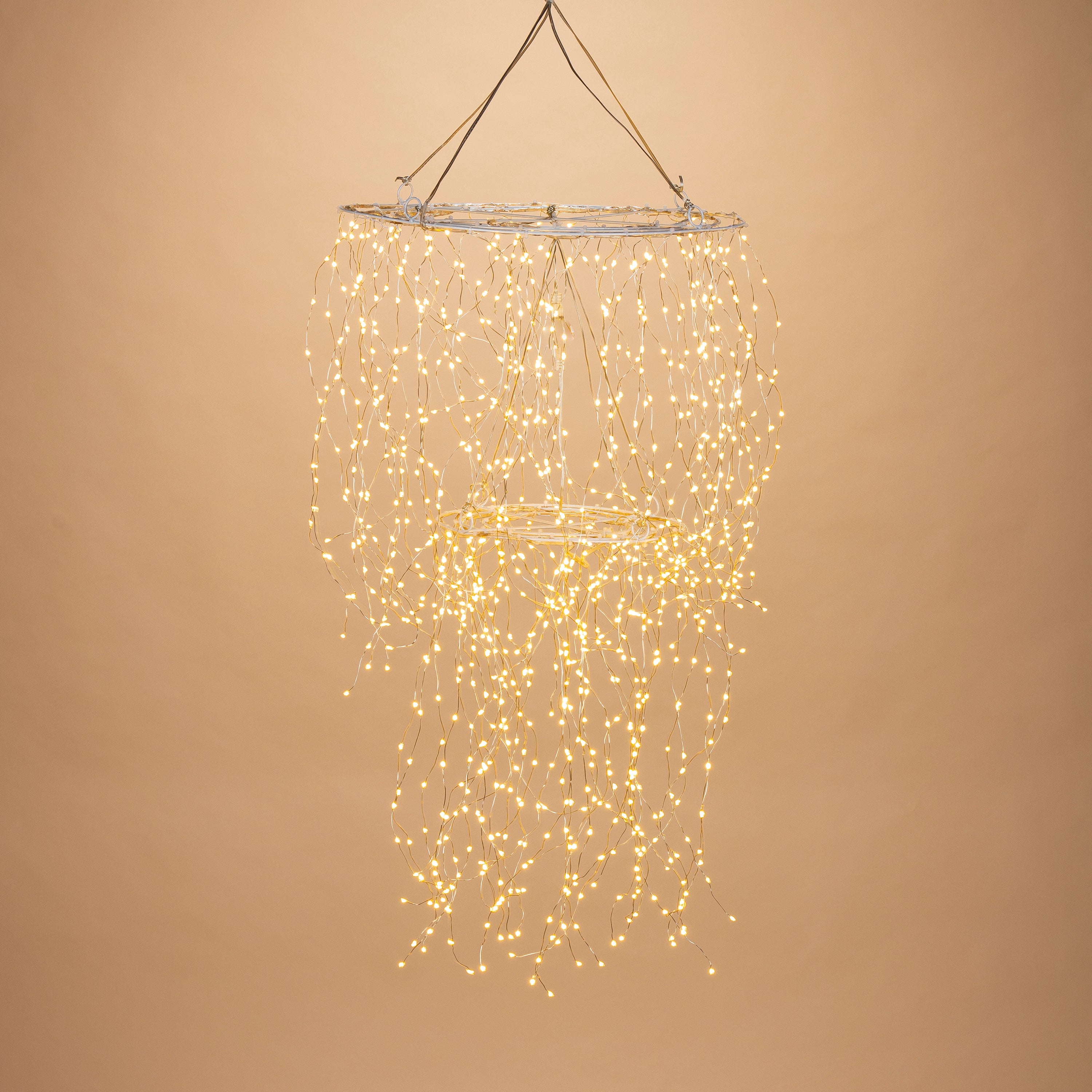 Merry 15.74 in D Electric 2 Tier Chandelier with 1020 Warm White micro LED Lights 2620090EC