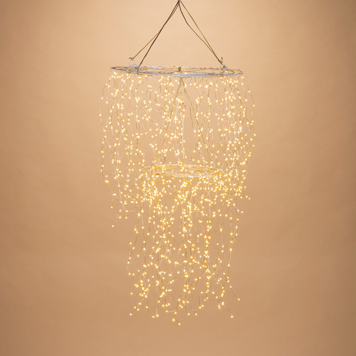 Merry 15.74 in D Electric 2 Tier Chandelier with 1020 Warm White micro LED Lights 2620090EC