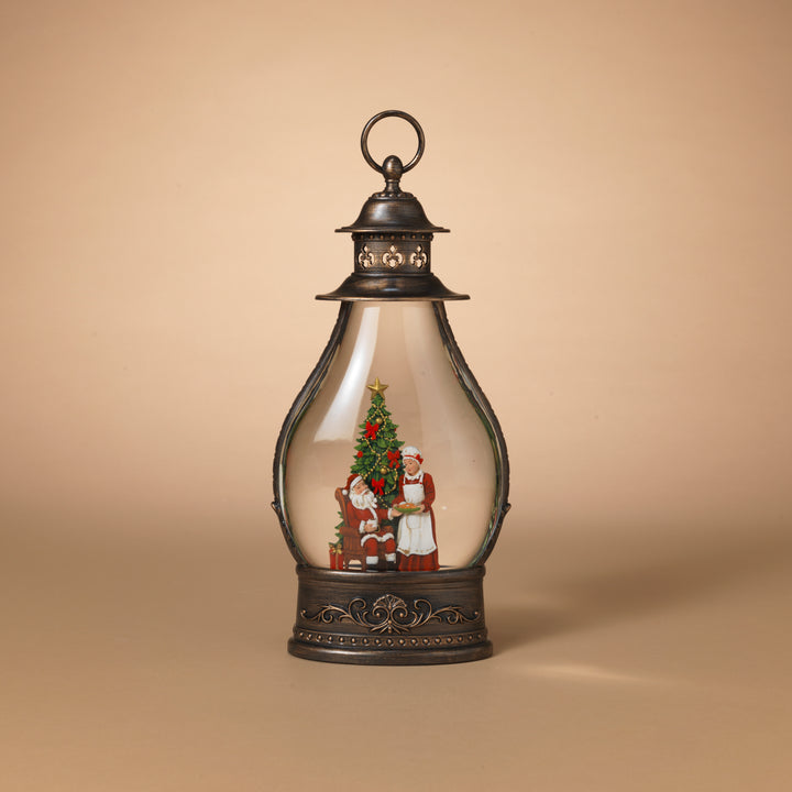 Illuminated 15.38 in H Battery Operated Lighted Holiday Spinning Water Globe Lantern 2732290EC