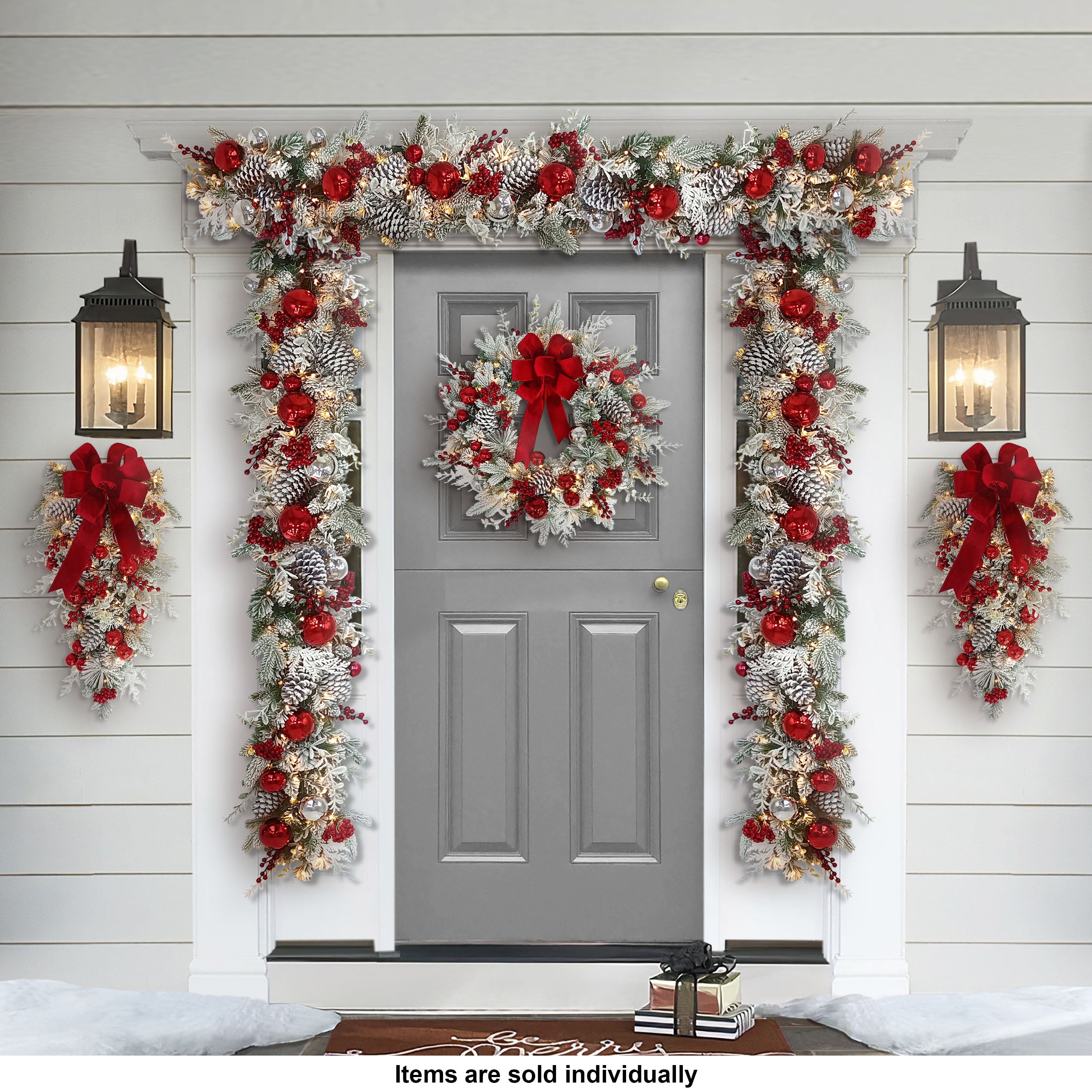 26" Battery-Operated Pre-Lit Decorated Wreath