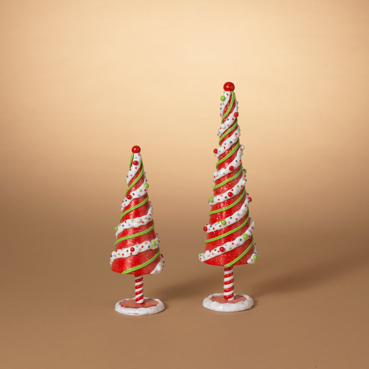 Set of 2 Clay Dough Whimsical Christmas Tabletop Candy Trees Decor #2659460EC