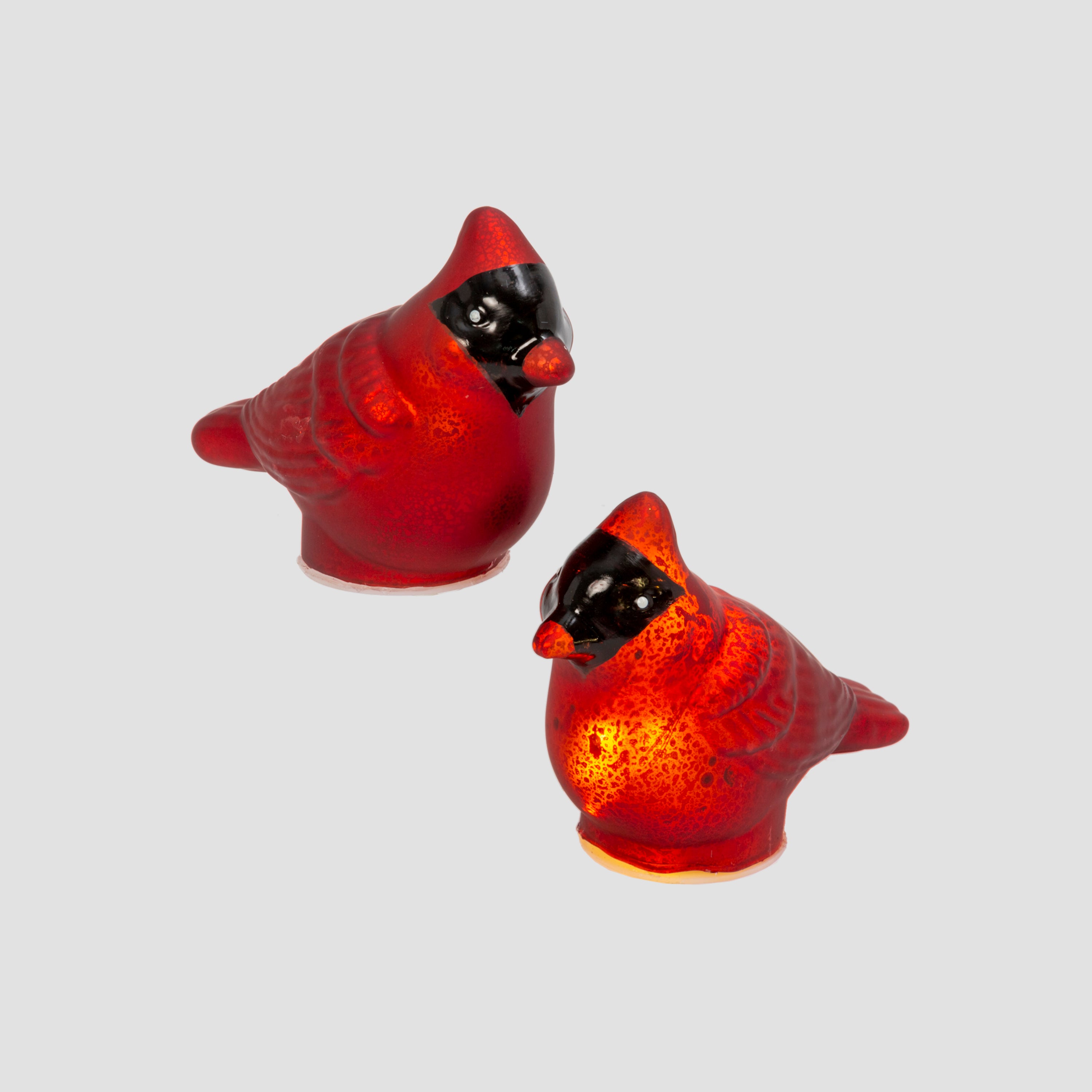 Polished 7.1 in L Battery Operated Lighted Mercury Glass Cardinals 2604110EC