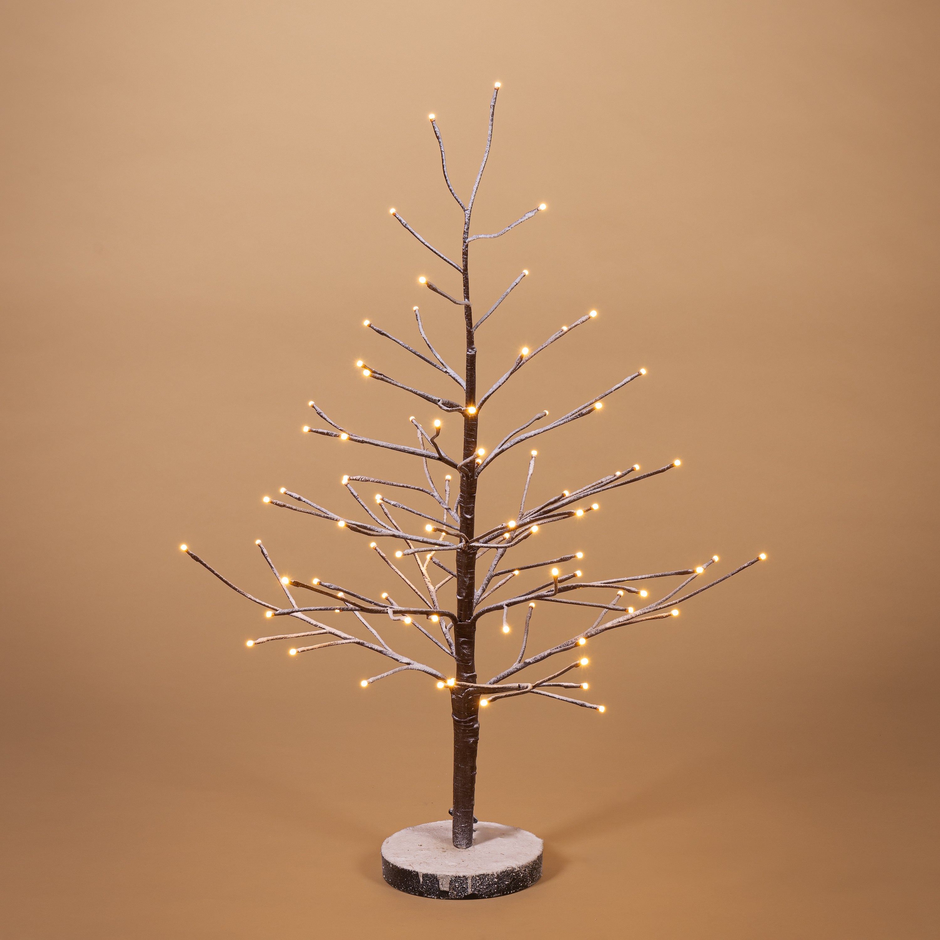 Heirloom 3'H Electric UL Lighted Snowy Brown Tree with 82 Warm White LED Lights 2740580EC