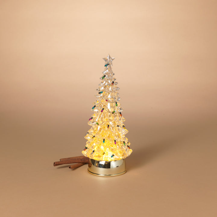 Festive 12.2 Inch Battery Operated Lighted Spinning Water Globe Tree with Timer #2731040EC