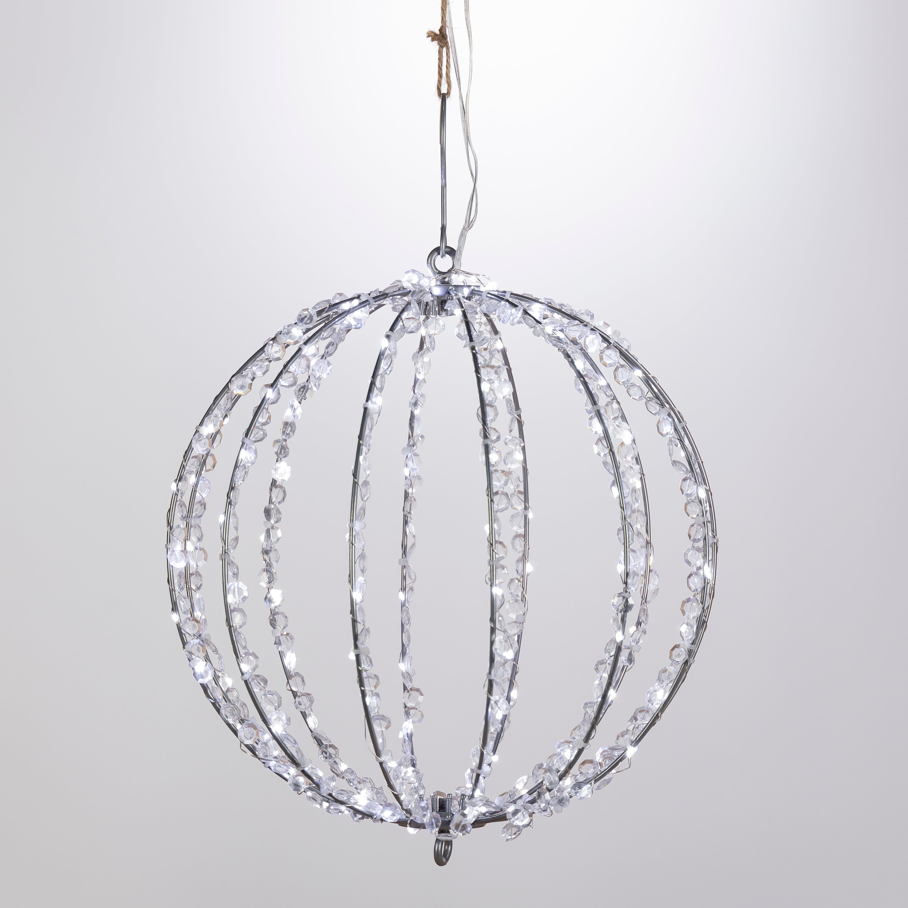 Jolly 12 in D Electric Crystal Foldable Metal Sphere with 144 Micro LED Lights 2700150EC