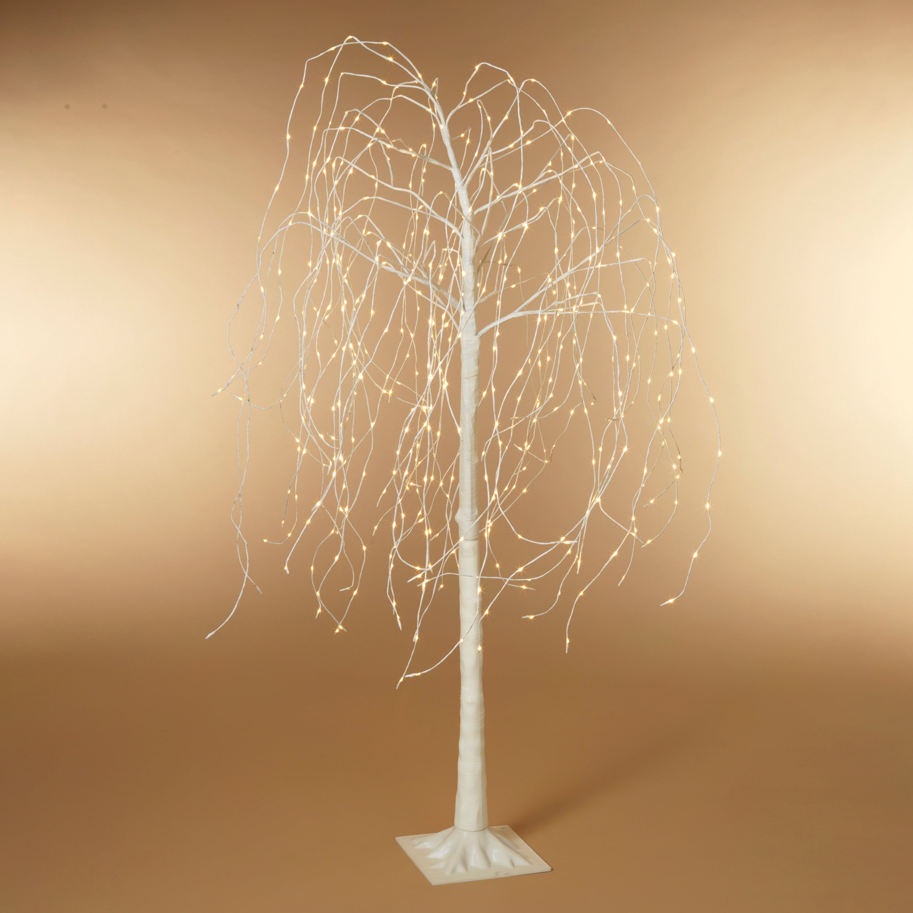 Old world 6'H Electric White Branch Willow Tree with 560 Warm White – Holiday Display Tree 2552610EC