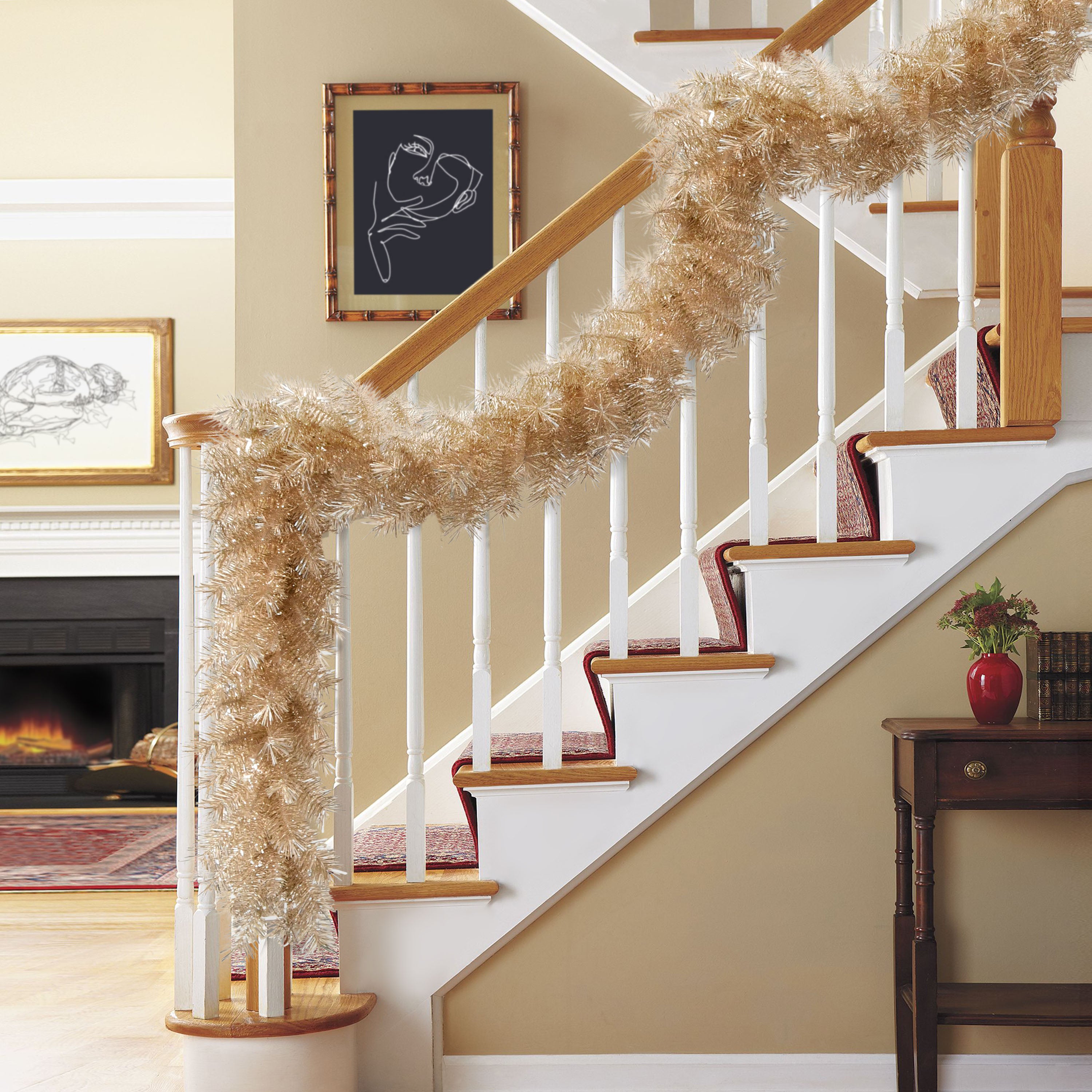 9' x 10" Rose Gold Round Valley Pine Garland