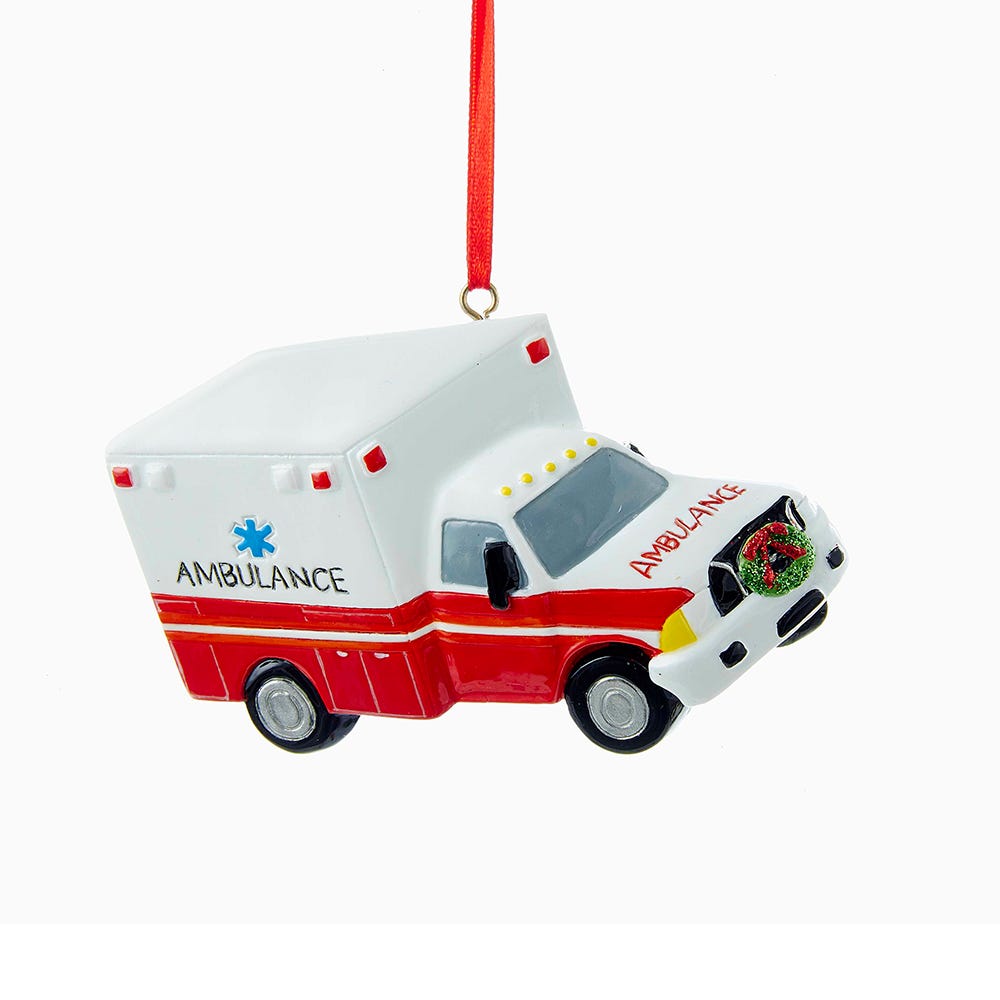 4" Ambulane Ornament - Free Personlization #W8211