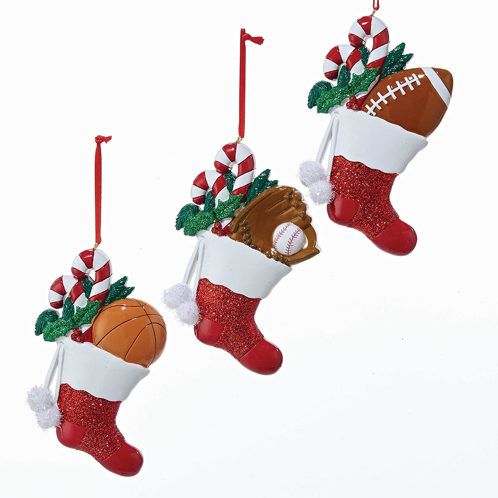 4.3" Sports Stocking Ornament - Free Personalization #W8297