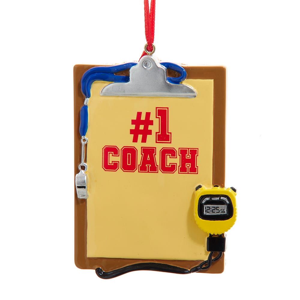 3.75" #1 Coach Clipboard Ornament - Free Personalization #W8566