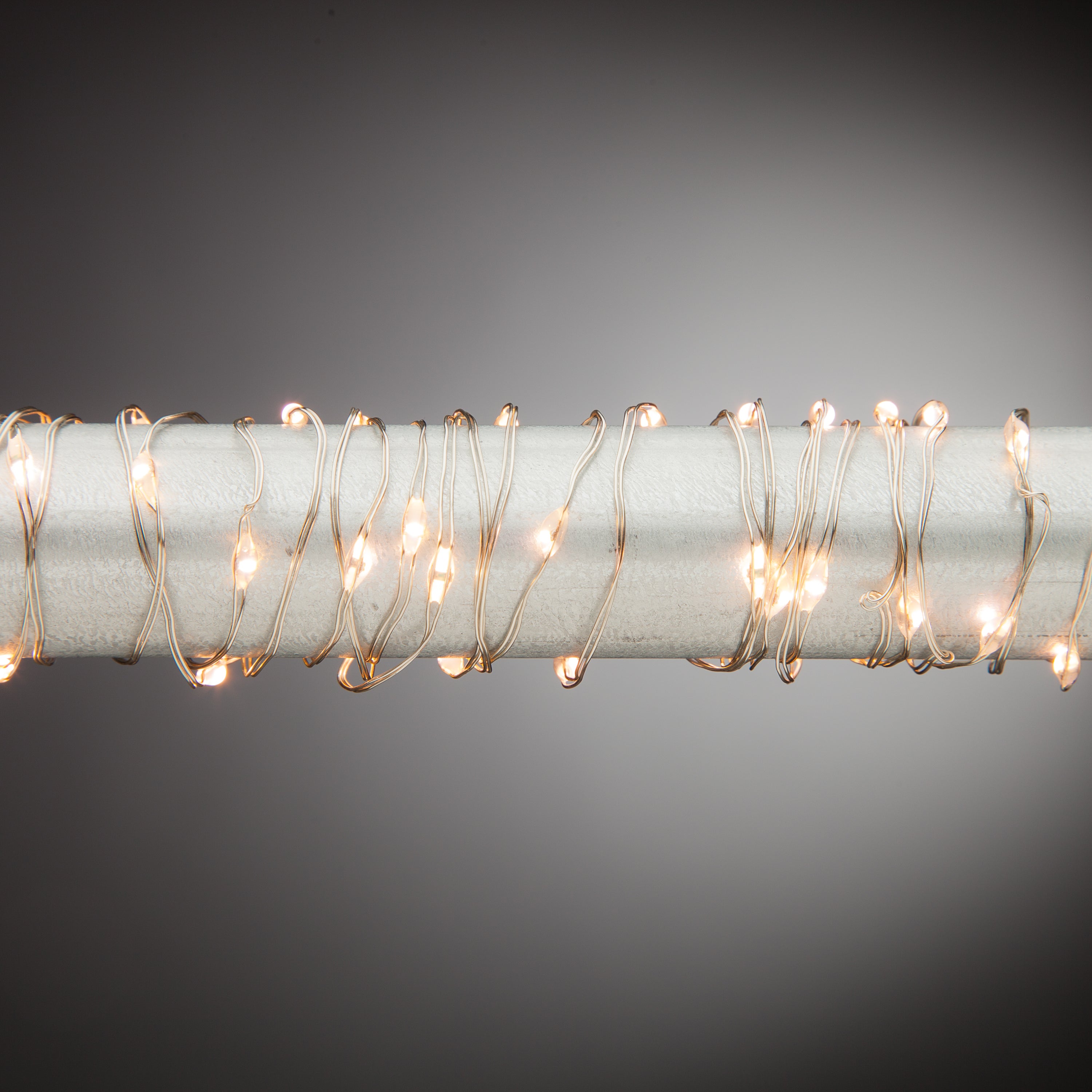 Set of 3 5 ft Battery Operated Warm White Micro Light String on Silver Wire