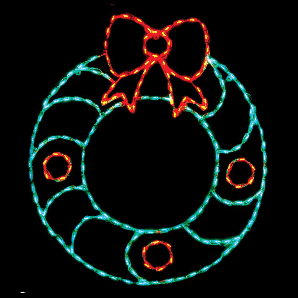 Brite Ideas 46" Christmas Wreath with Bow LED Display WRB200