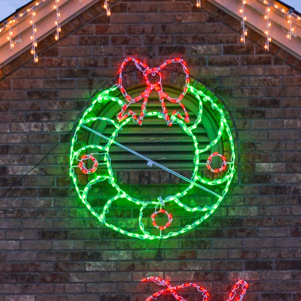 Brite Ideas 46" Christmas Wreath with Bow LED Display WRB200
