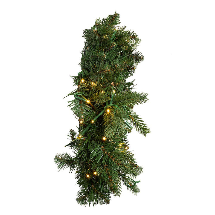 Kurt Adler 18-Inch Battery-Operated Prelit Warm White LED Noble Fir Wreath