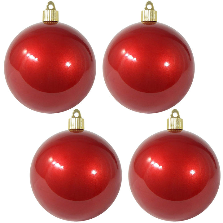 Christmas by Krebs Candy Red 4 in Shatterproof Plastic Christmas Ornament Set of 4 #KBX04713