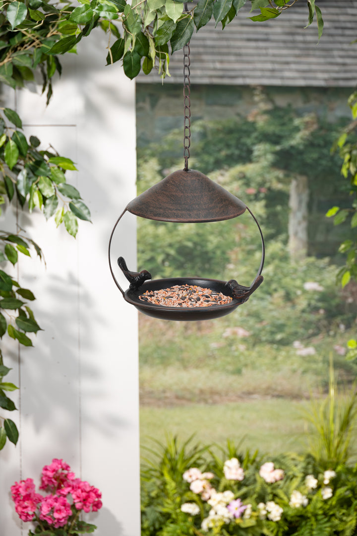 17.1 in. Metal Hanging Bird Feeder