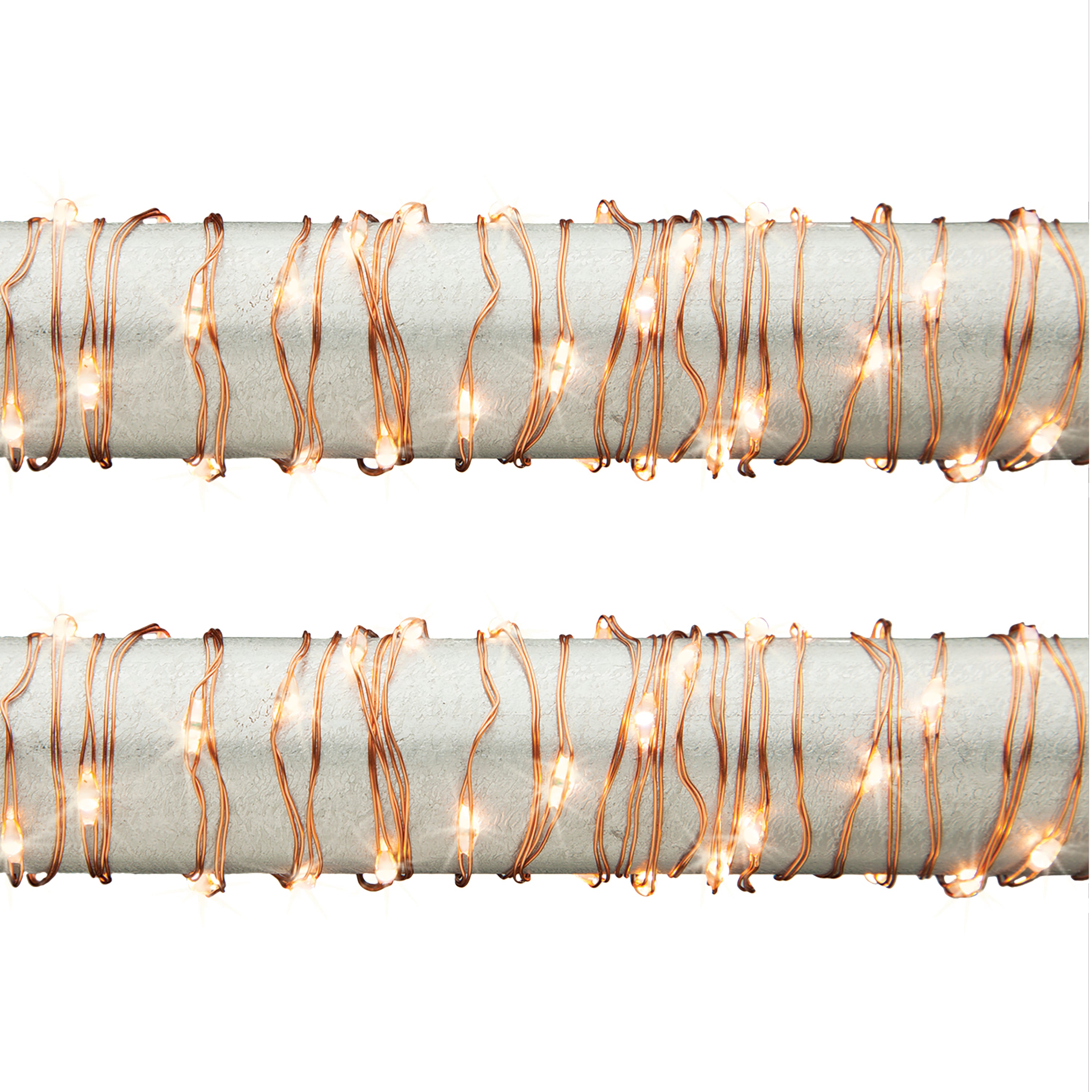 Set of 2 20 ft Battery Operated Warm White Micro Light String on Copper Wire 92966EC