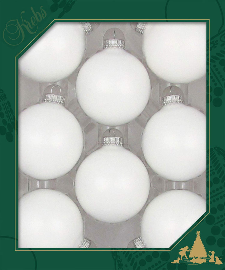 Christmas by Krebs Classic White 2.63 in Glass Christmas Tree Ornaments Set of 8 #KBX02613