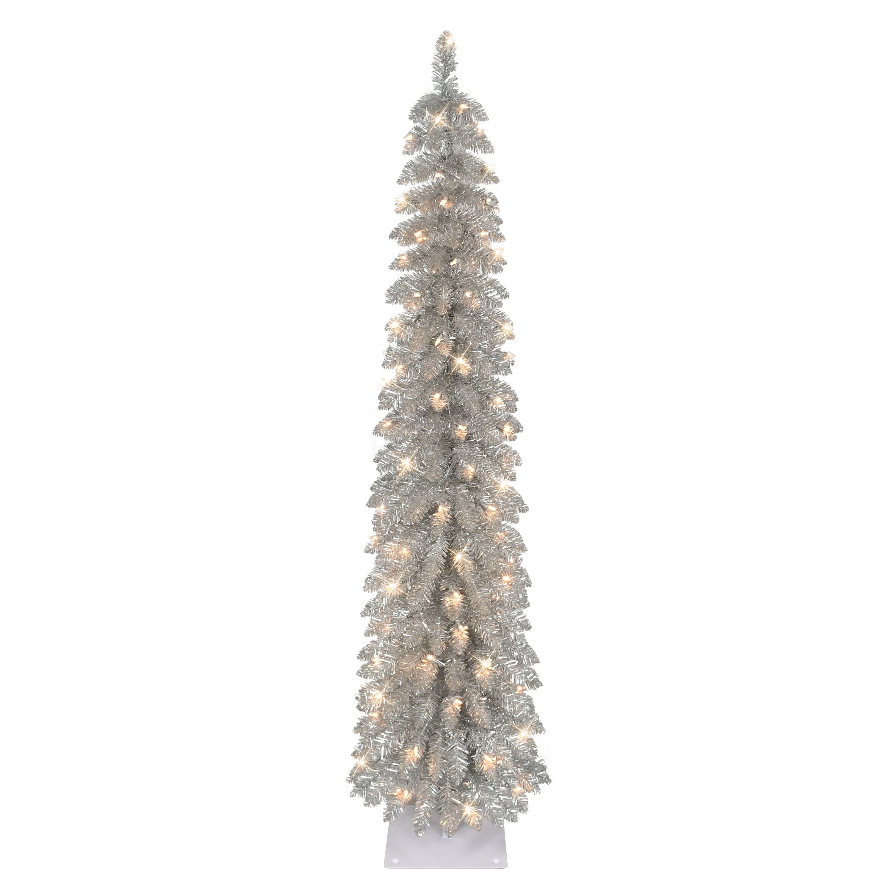 6' Pre-Lit Artificial Alpine Silver Pencil Tree SV-01063-TP60C1A