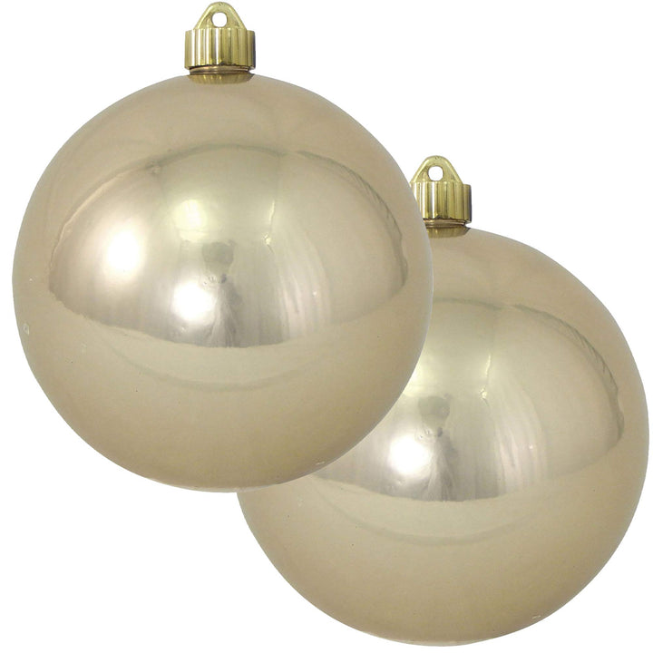 Christmas by Krebs Champagne Shine 6 in Shatterproof Commercial Grade Christmas Ornament Set of 2 #KBX04780