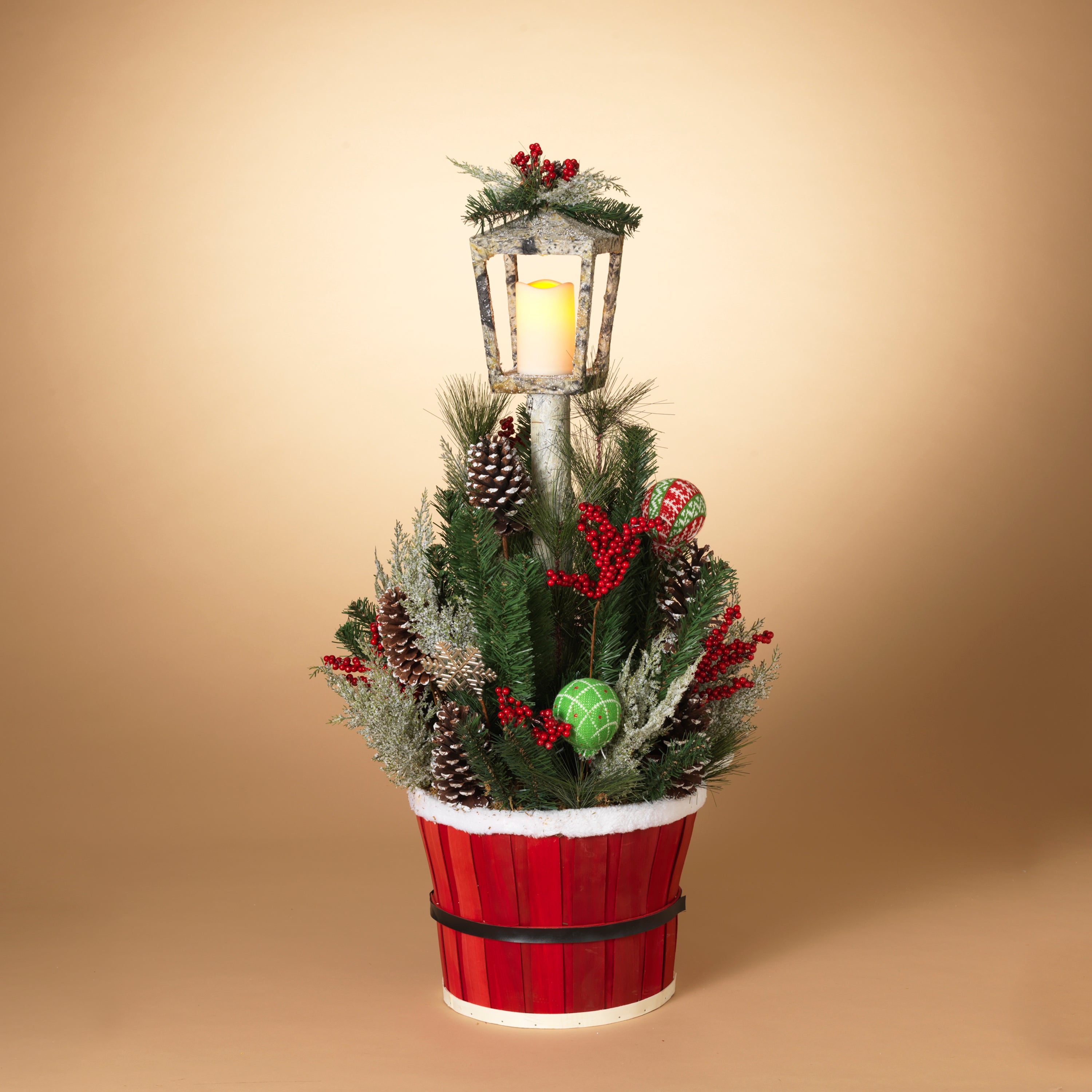 Nesting Wood and Metal Holiday Lanterns with Hinged Doors, Set of 2 2550400EC