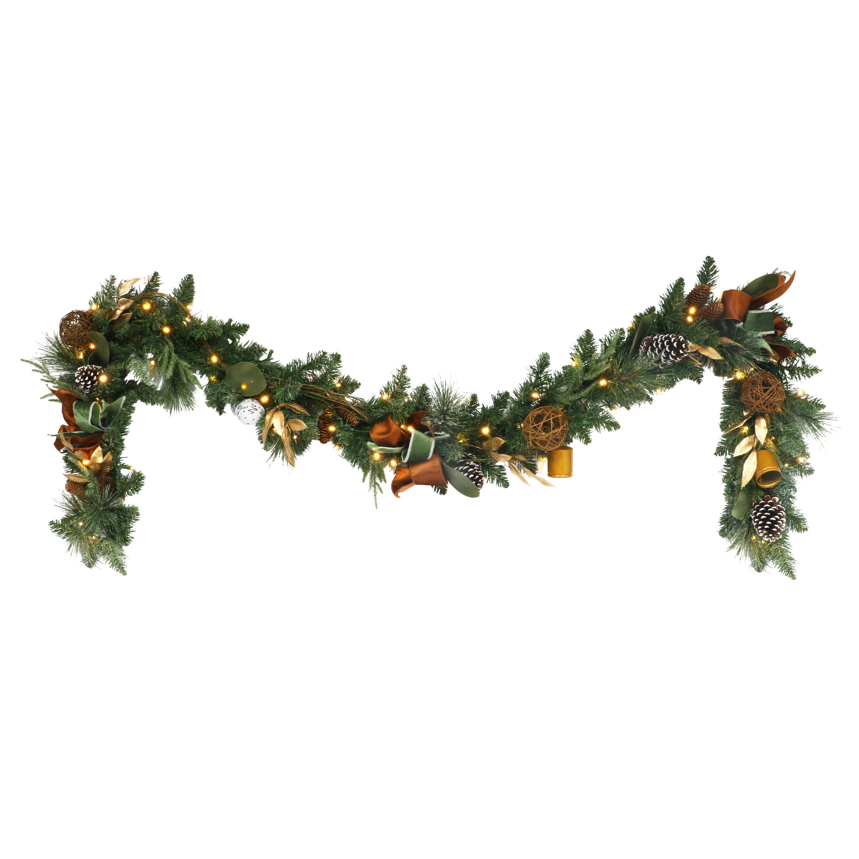 9 ft. x 10 in. Pre-Lit Adorned Garland 4456-G9A-10C1