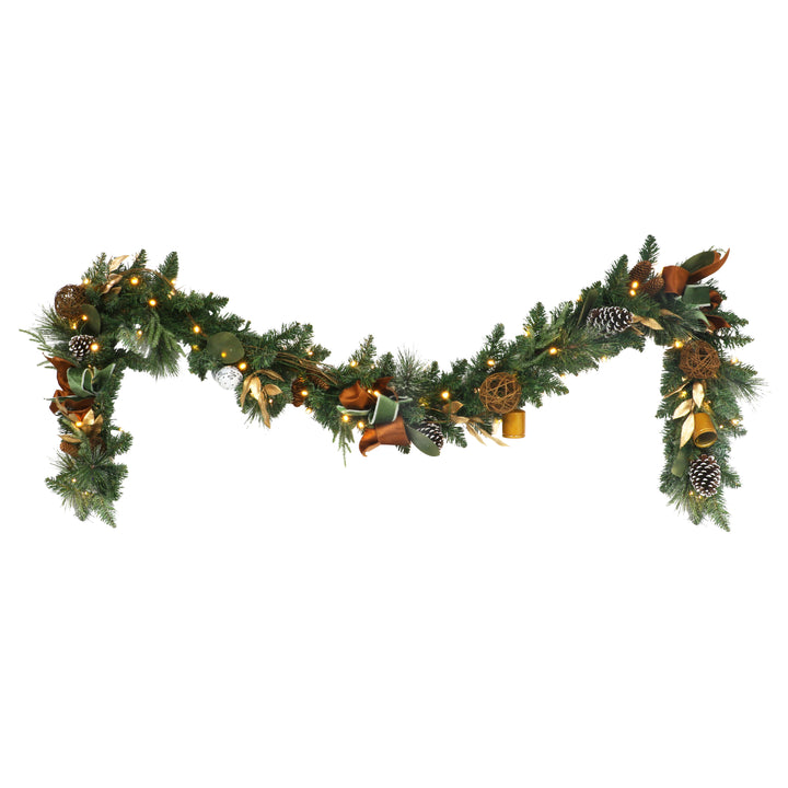 9 ft. x 10 in. Pre-Lit Adorned Garland 4456-G9A-10C1