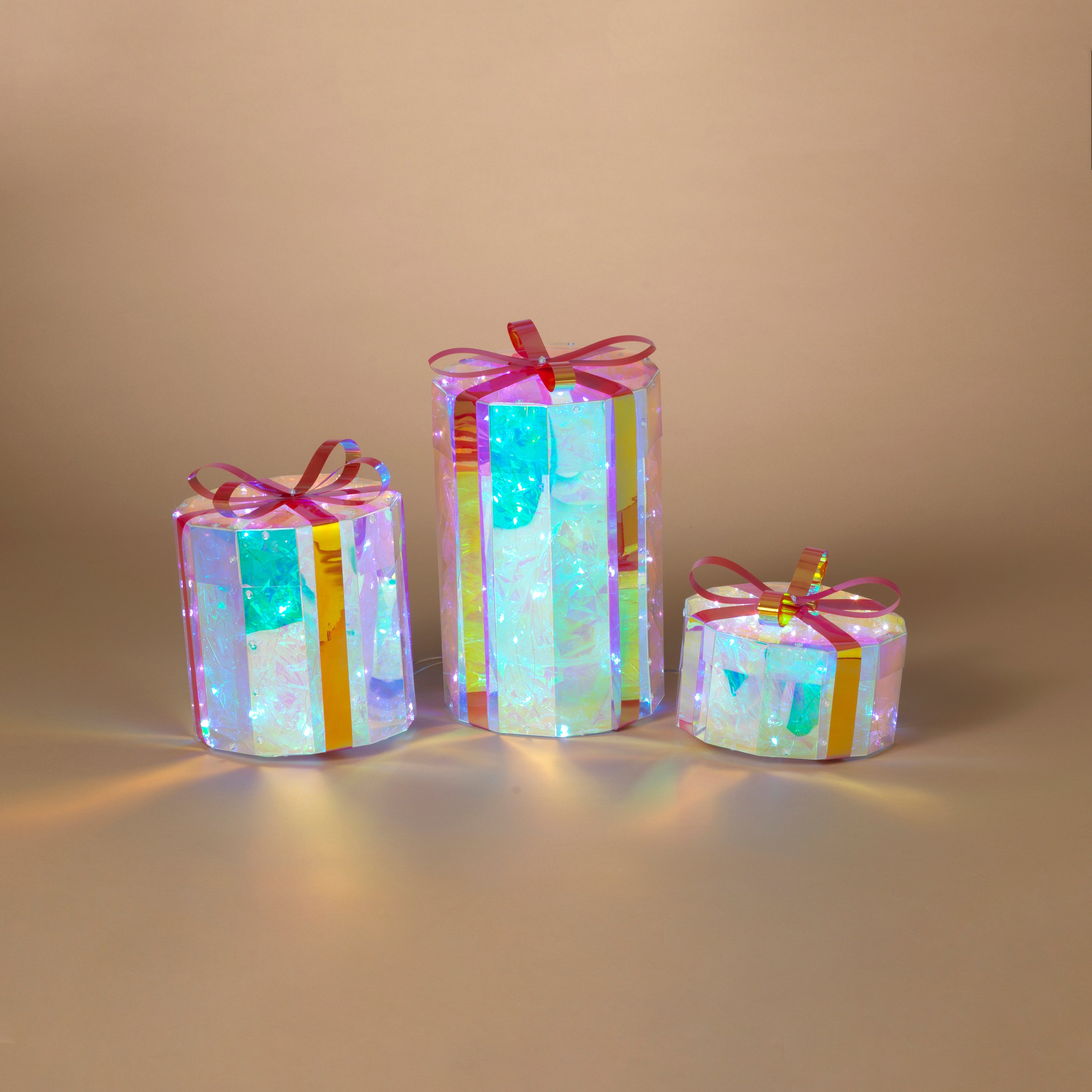Heirloom 3-Piece USB Electric Lighted Holographic Gift Boxes with Remote 2738600EC