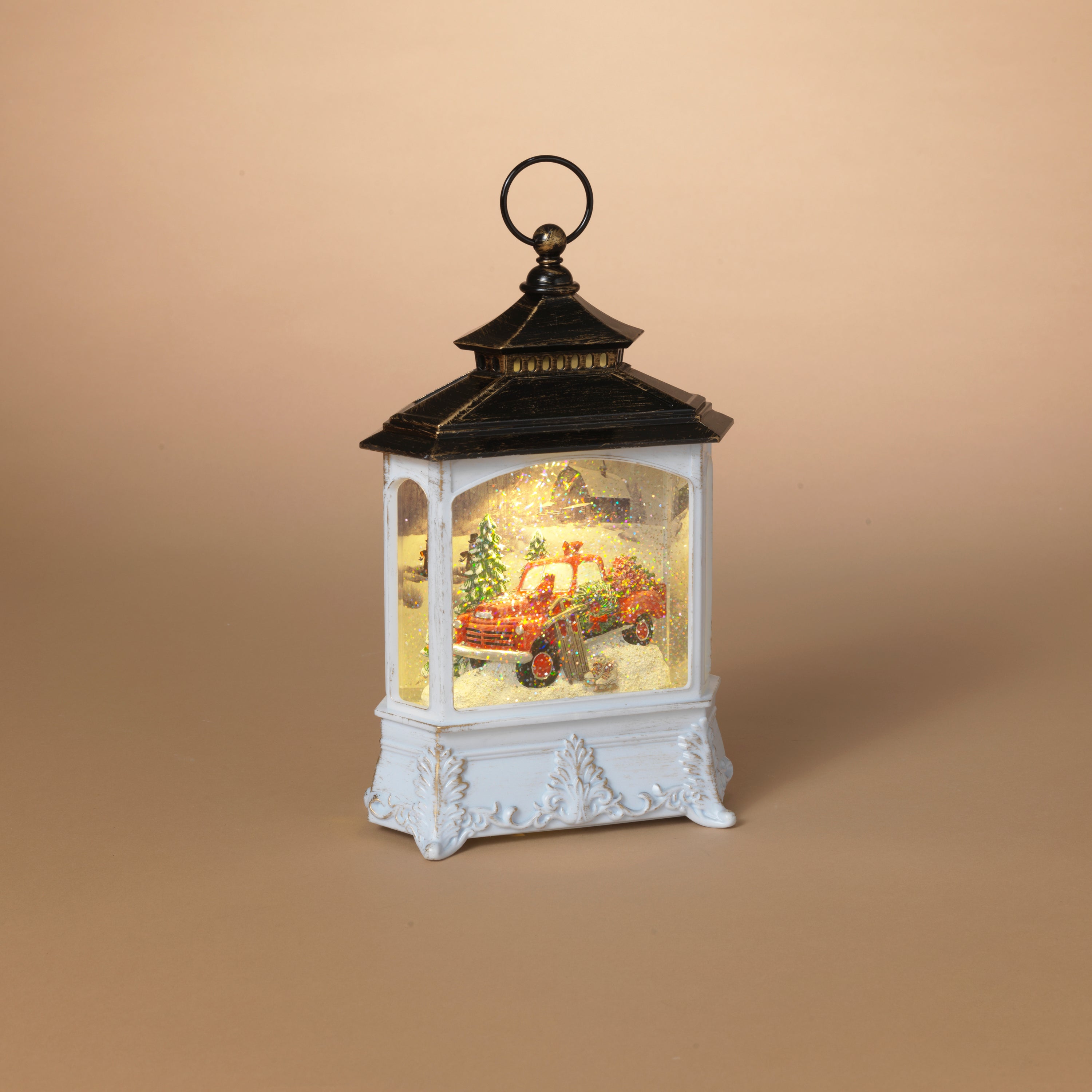 Lighted 10.4 in H Battery Operated Lighted Spinning Water Globe Lantern  2730890EC