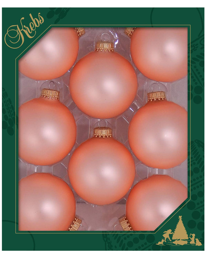 Christmas by Krebs Coral Velvet 2.63 in Glass Christmas Tree Ornaments Set of 8 #KBX70071