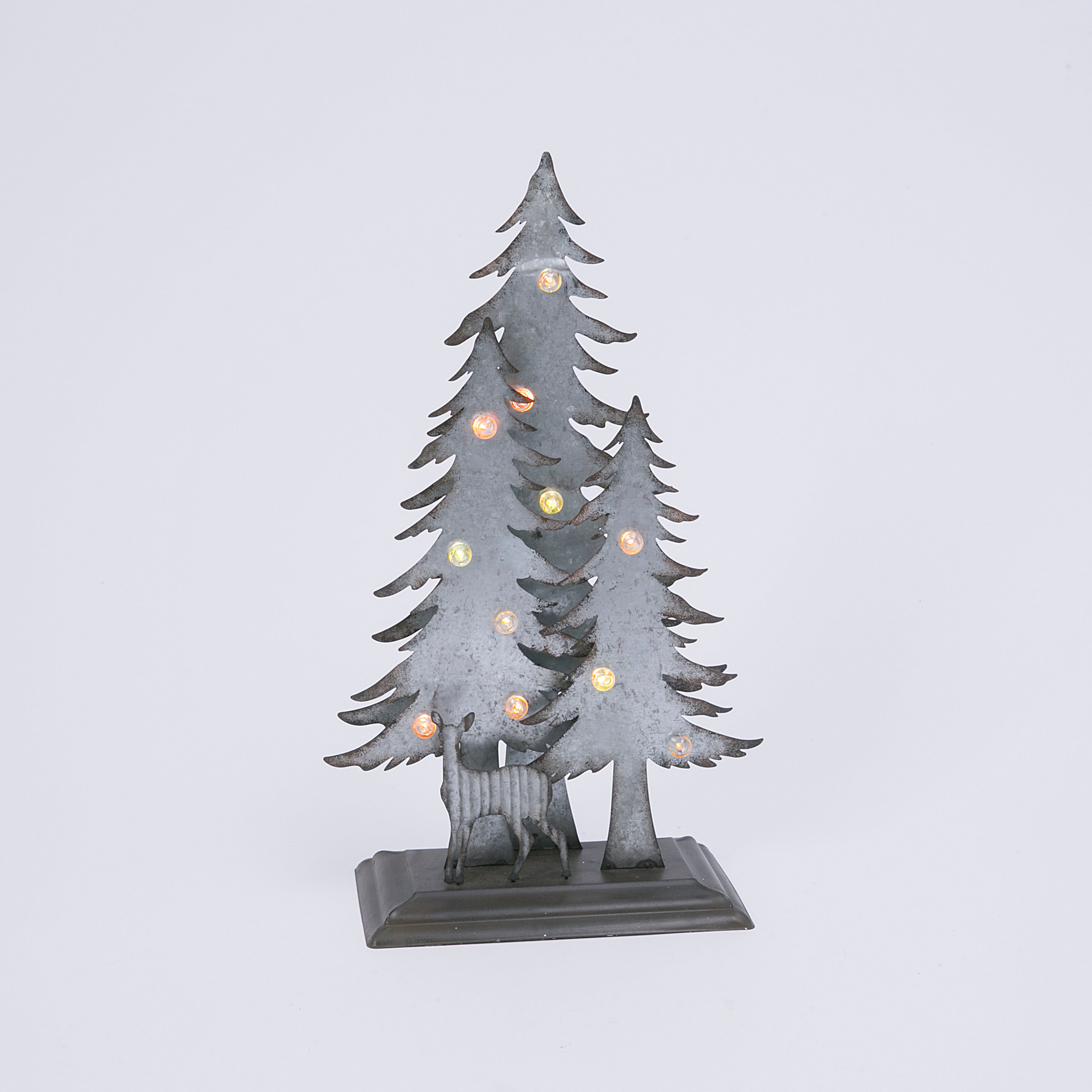 Old world 19.7 in H Battery Operated Lighted Metal 3 D Tabletop Forest Scene 2492270EC