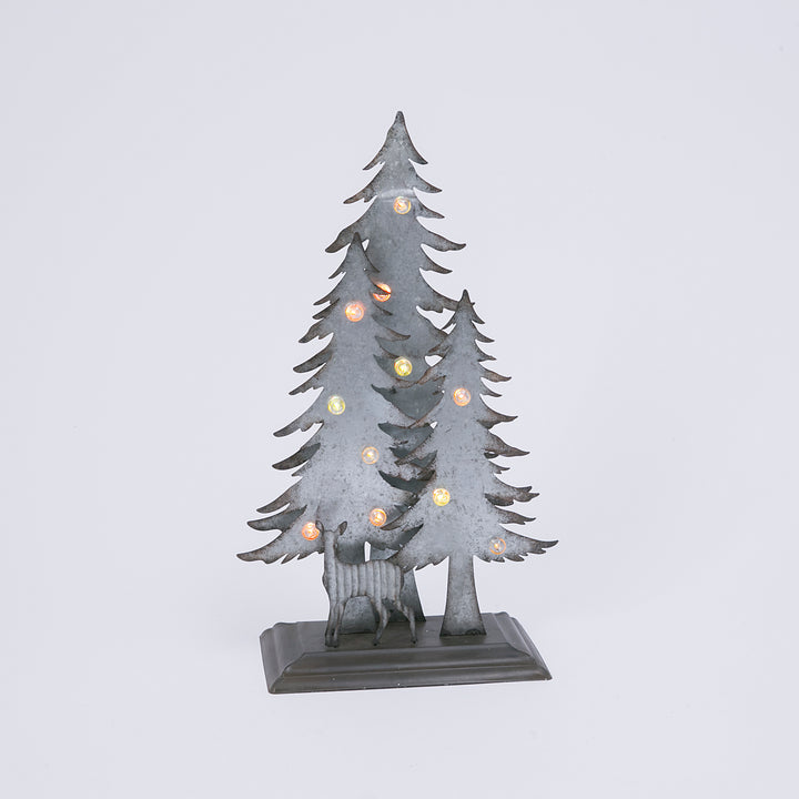 Old world 19.7 in H Battery Operated Lighted Metal 3 D Tabletop Forest Scene 2492270EC