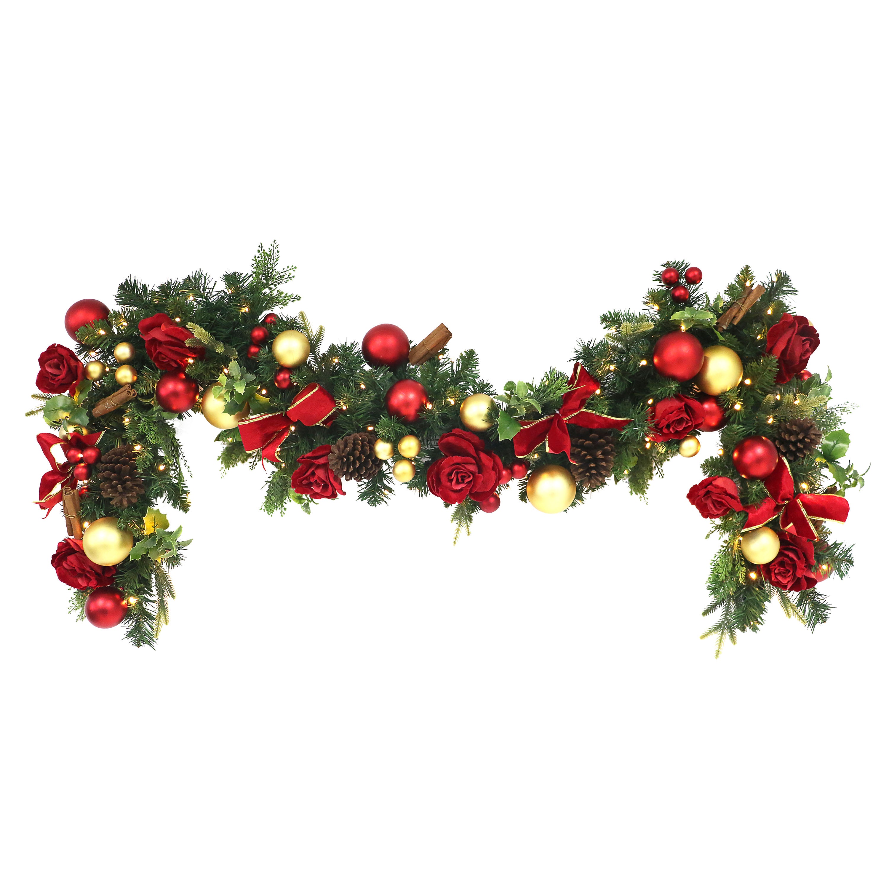 6' x 10" Pre-Lit Artificial Adorned Battery-Operated Garland 51020-G6LW120A-BO