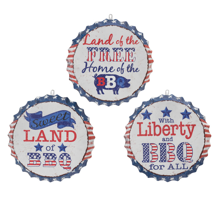 Vintage 16.53 Inch Bottle Cap Signs Set of 3 2623160EC
