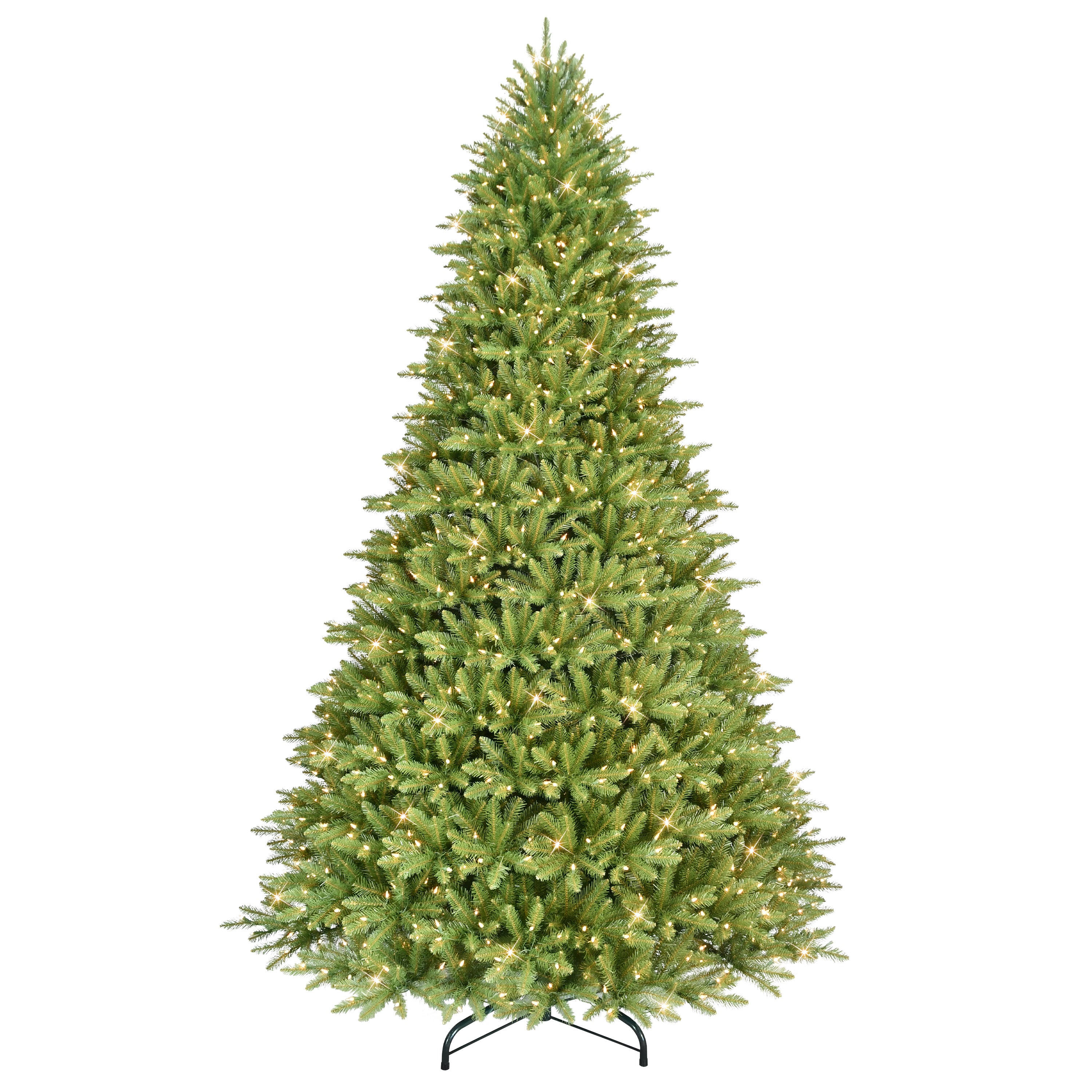 10 ft Pre-Lit Fraser Fir Artificial Christmas Tree with 1300 UL Clear Lights On/Off Foot Pedal Metal Stand Green FFA-100C13
