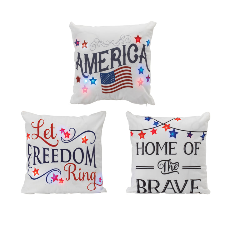 16 Inch Prelit Patriotic Decorative Pillows 2623300EC