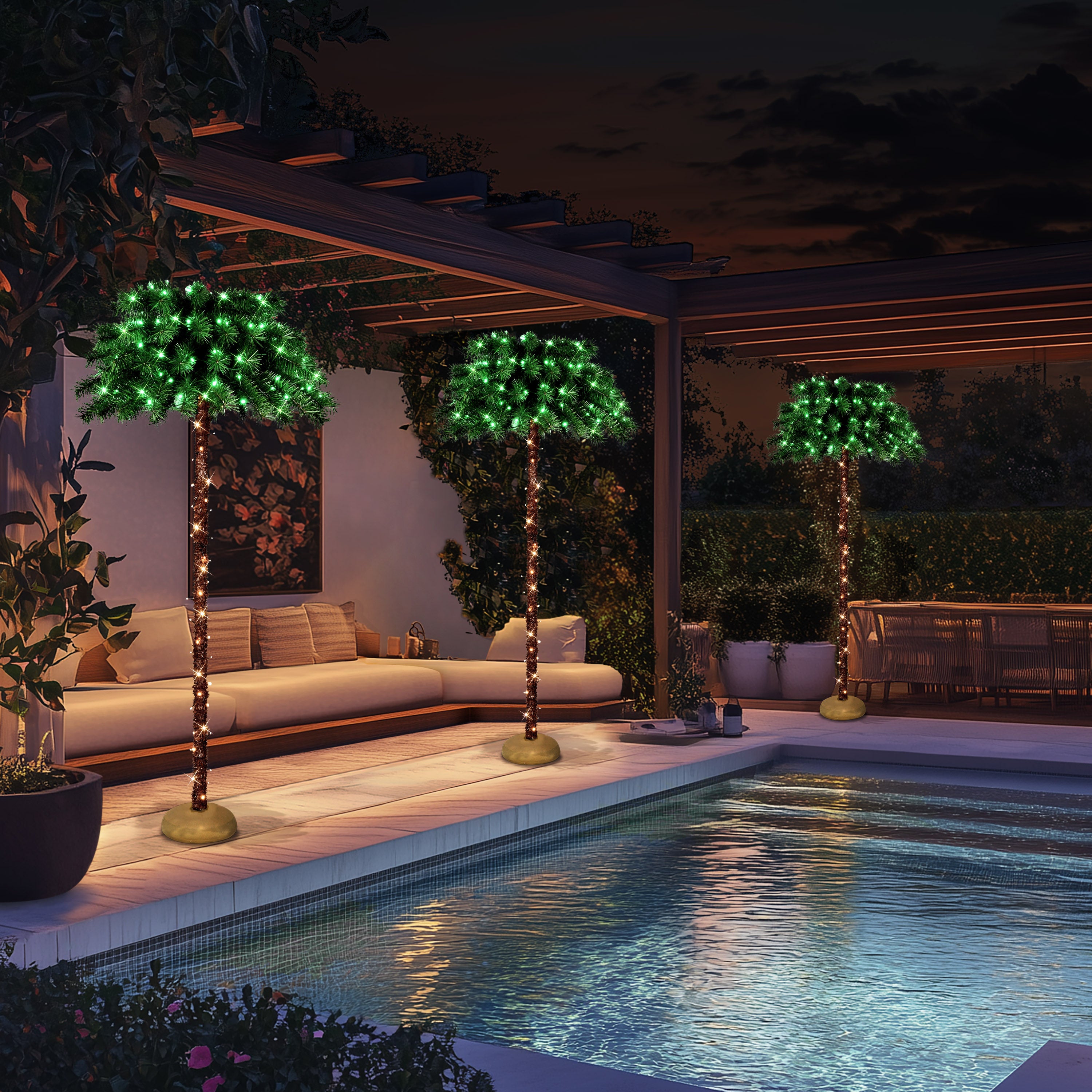 6' Pre-Lit Palm Tree