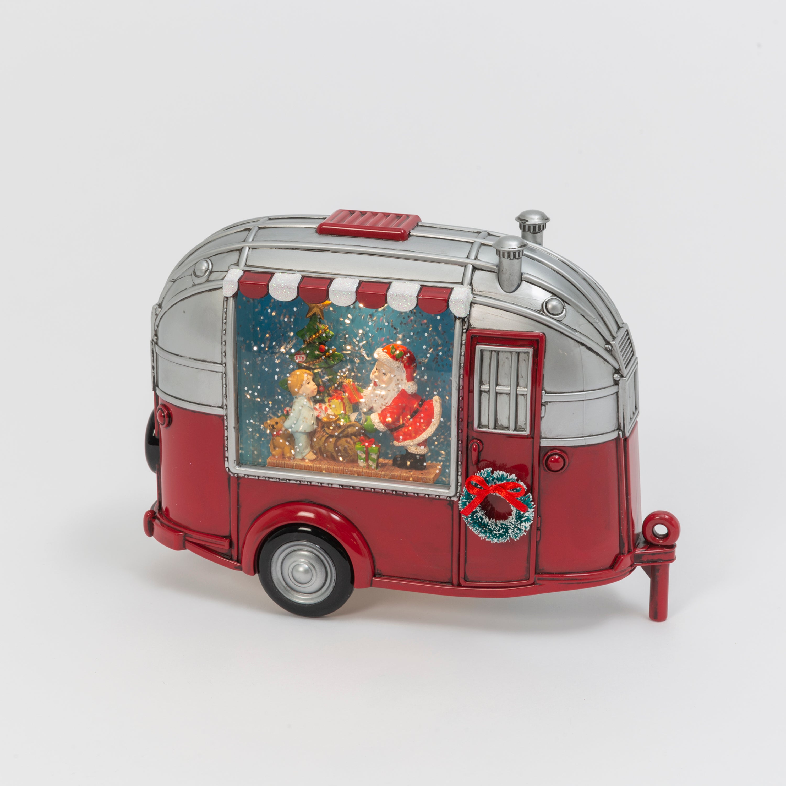 Illuminated 9.25 in L Battery Operated Lighted Musical Spinning Water Globe Campe 2601360EC