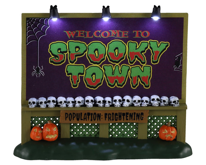 Lemax Village Collection Spookytown Sign, B/O Lighted Accessory #04710