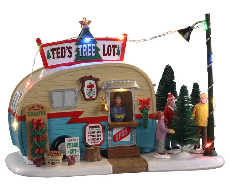 Lemax Ted's Tree Lot Lighted Battery-Operated Table Accent #04746
