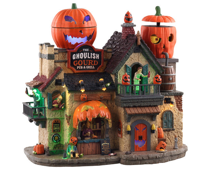 Lemax Village Collection The Ghoulish Gourd Pub & Grill, with 4.5V Adaptor #05602
