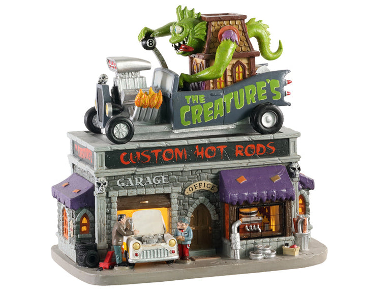 Lemax Village Collection The Creature's Custom Hot Rod Shop #05611