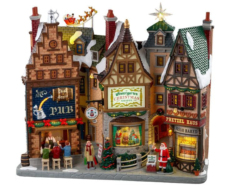 Lemax Wintergarten Lane Lighted Facade Battery Operated #05701
