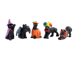 Lemax Village Collection Halloween Cats, Set of 5 #12014