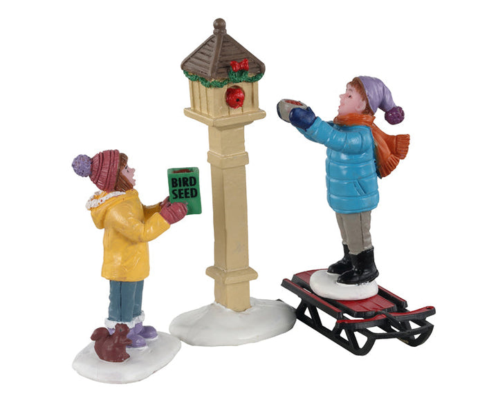 LEMAX The Bird Feeders, Set of 3 Figurines #12015