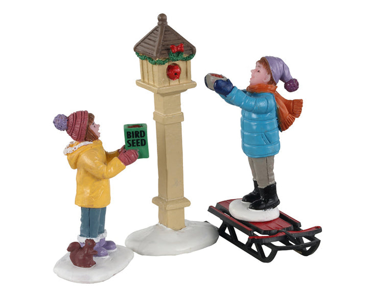 Lemax Village Collection The Bird Feeders, Set of 3 Figurines #12015