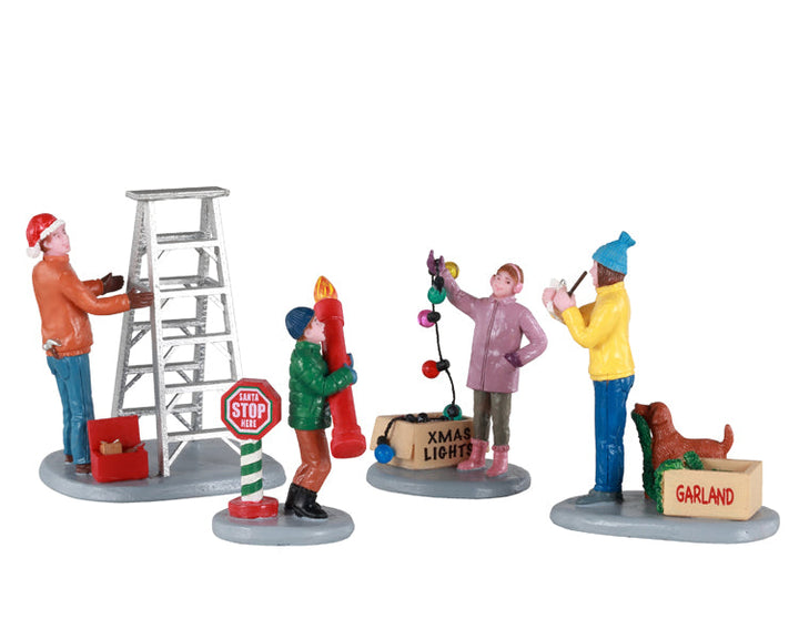 Lemax Village Collection Getting Ready To Decorate, Set of 4 Figurine #12030