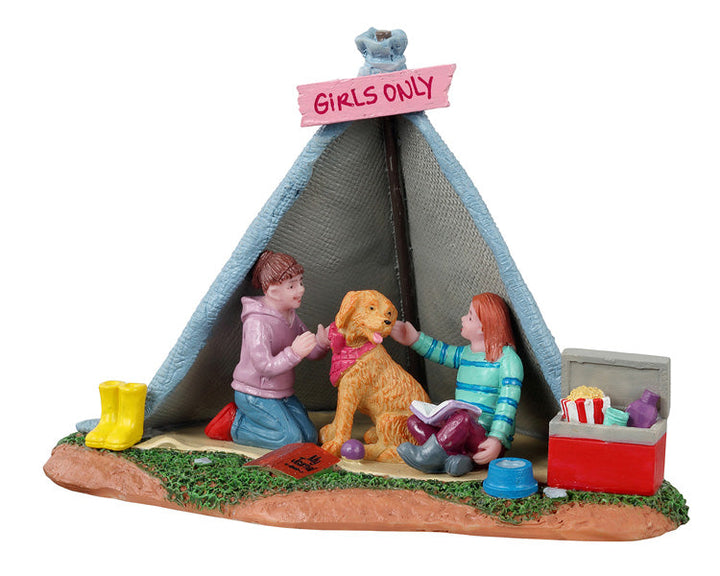 Lemax Village Collection Girls Backyard Camping Table Accent #13555