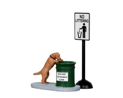 Lemax Village Collection No Littering, Set Of 2 #14364