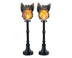 Lemax Village Collection Gargoyle Lamp Post, Set of 2, Battery Operated #14829